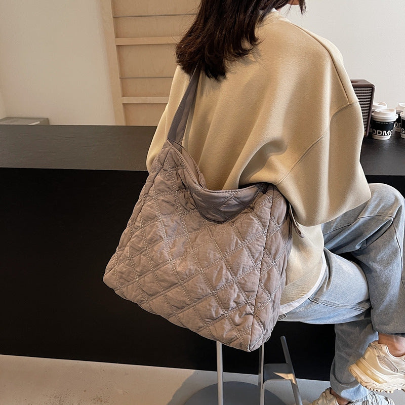 Quilted Soft Fabric Shoulder Bag Kalsten