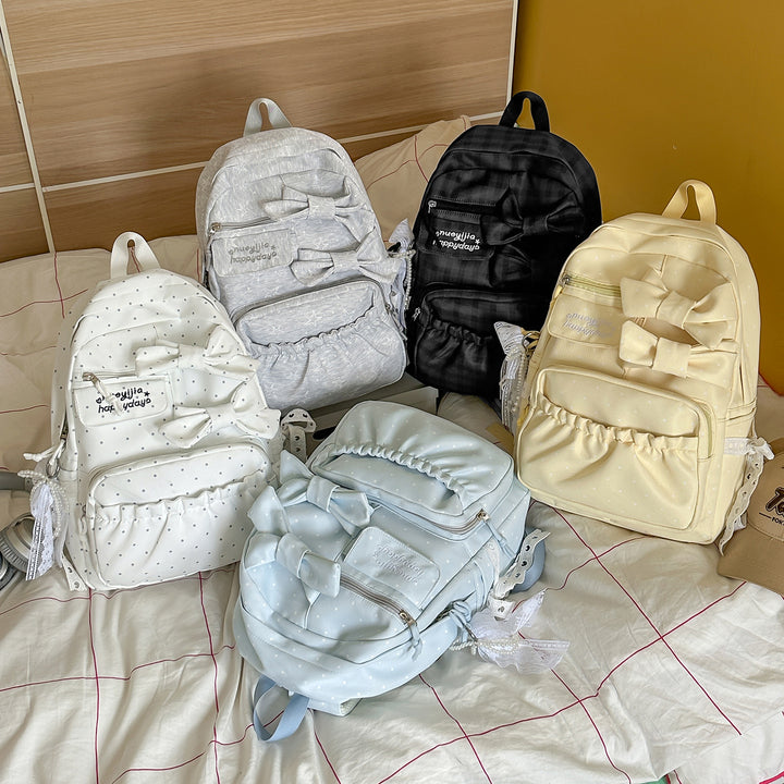 Bow-Embellished Casual Backpack Kalsten