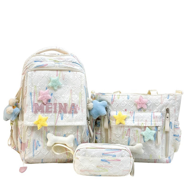 Cute Quilted School Backpack and Tote Set Kalsten