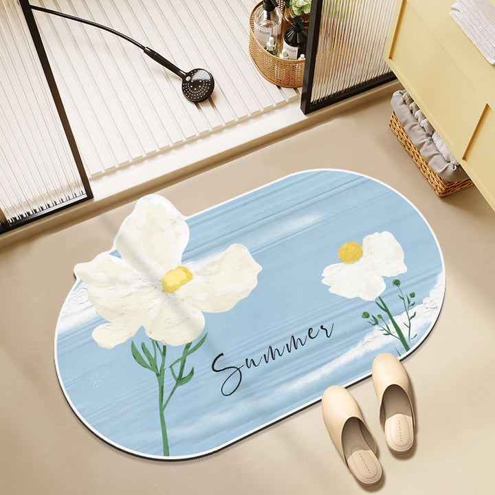 Floral-Themed Bath Mat
