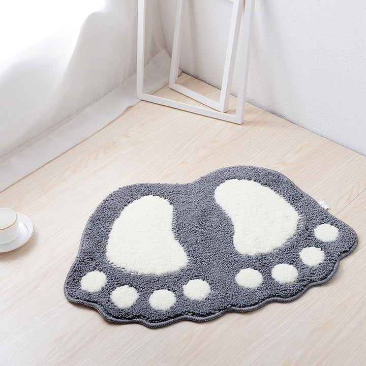 Paw Print Shaped Plush Bath Mat Kalsten