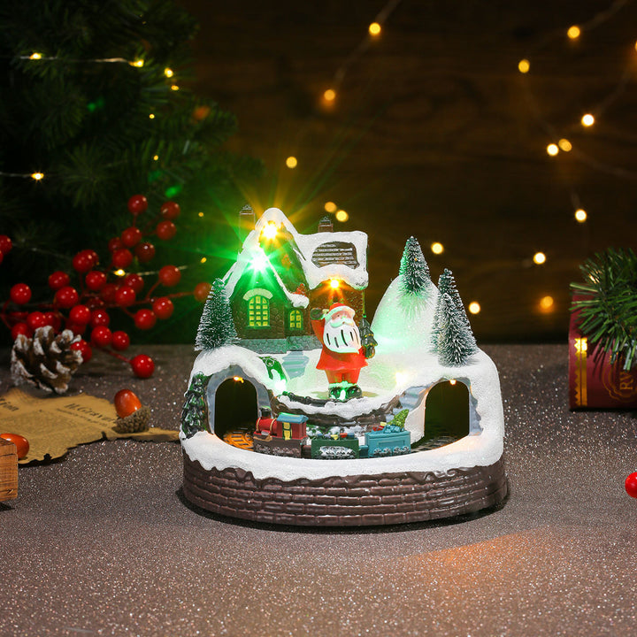 Illuminated Holiday Snow Globe Scene Kalsten