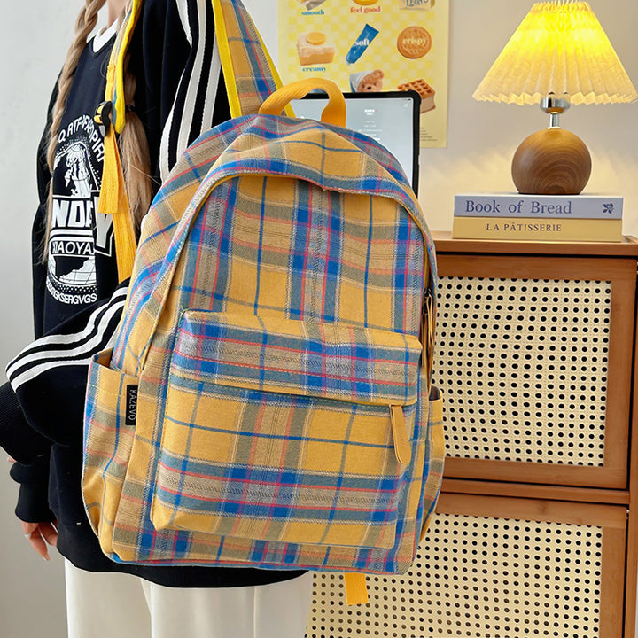 Plaid Patterned Backpack Kalsten