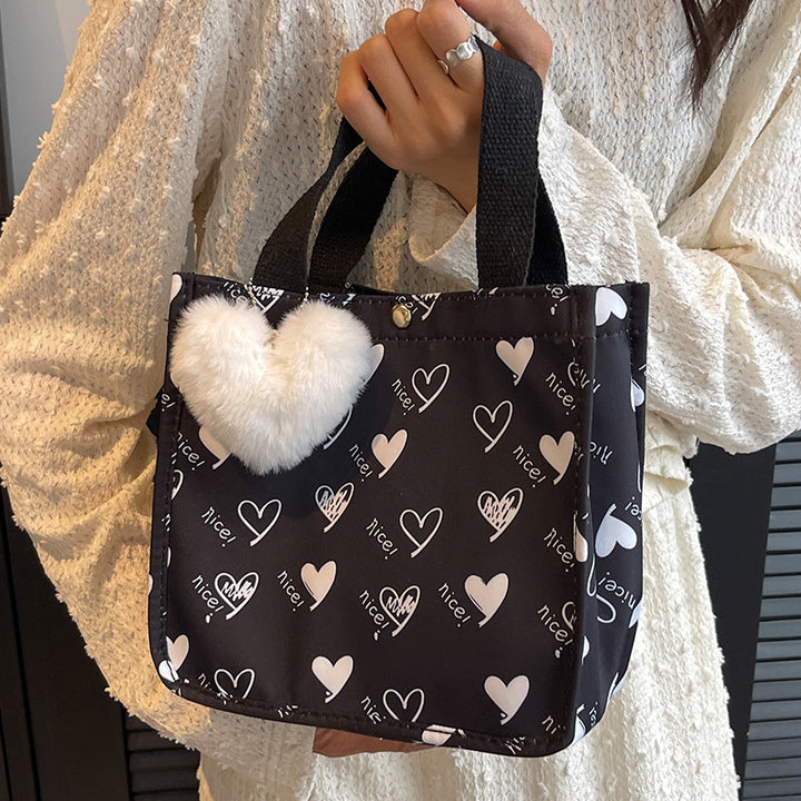 Cute Heart Patterned Tote Bag