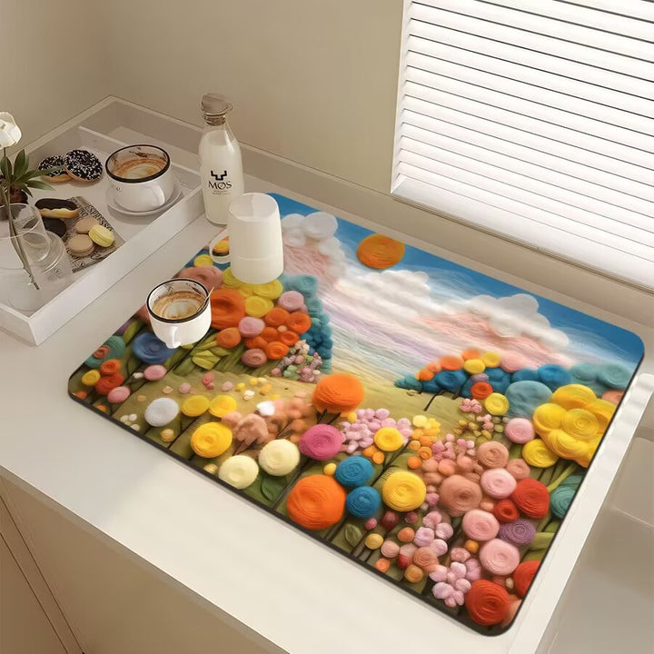 Floral-Themed Kitchen Mat Kalsten