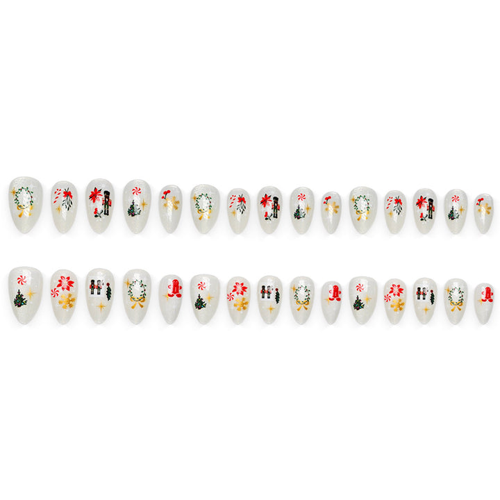 Elegant artificial nails with festive Christmas motifs Kalsten