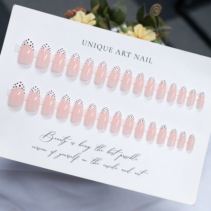 Stylish Stiletto Press-On Nails with Polka Dot Design