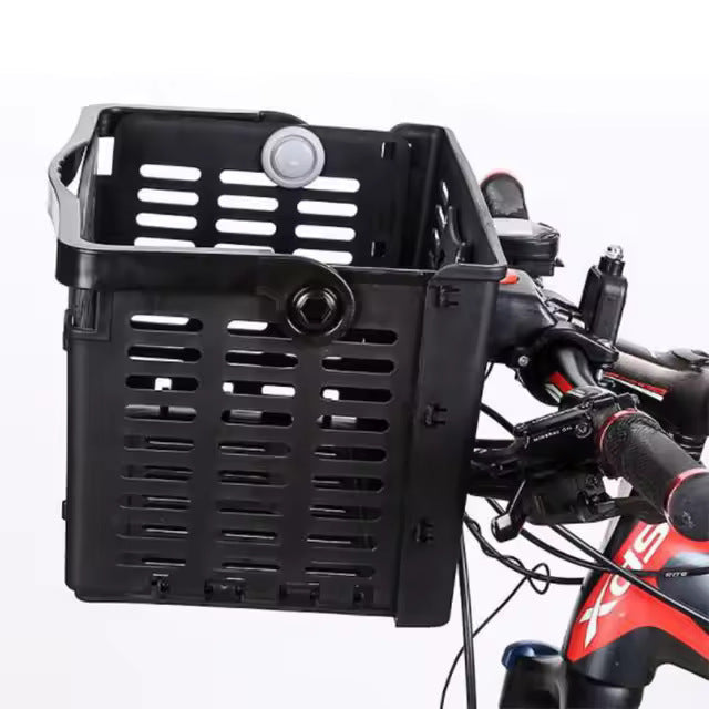 removable vented front bicycle cargo basket with universal handlebar mount Kalsten