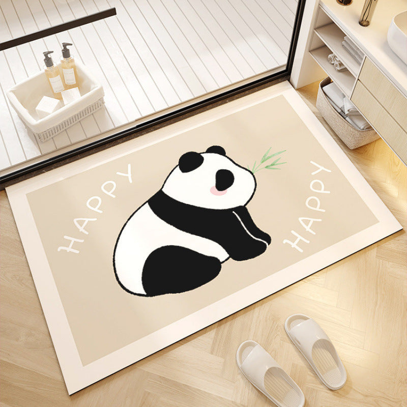 Playful Panda-Themed Welcome Mat Kalsten