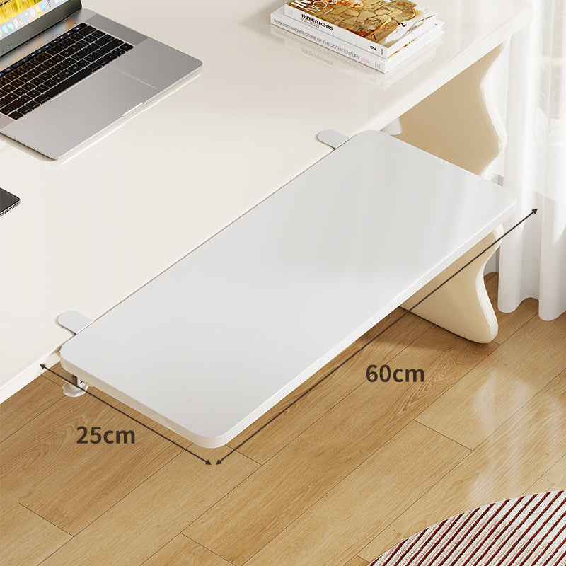 Under-Desk Bamboo Slide-Out Work Surface Clamp-Mounted Keyboard & Mouse Platform