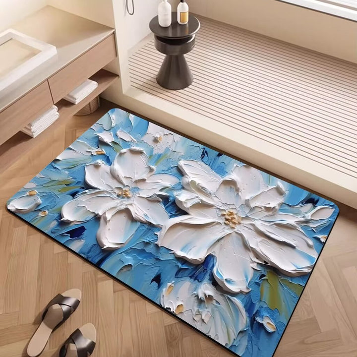 Artistic Floral Pattern Area Mat Kalsten