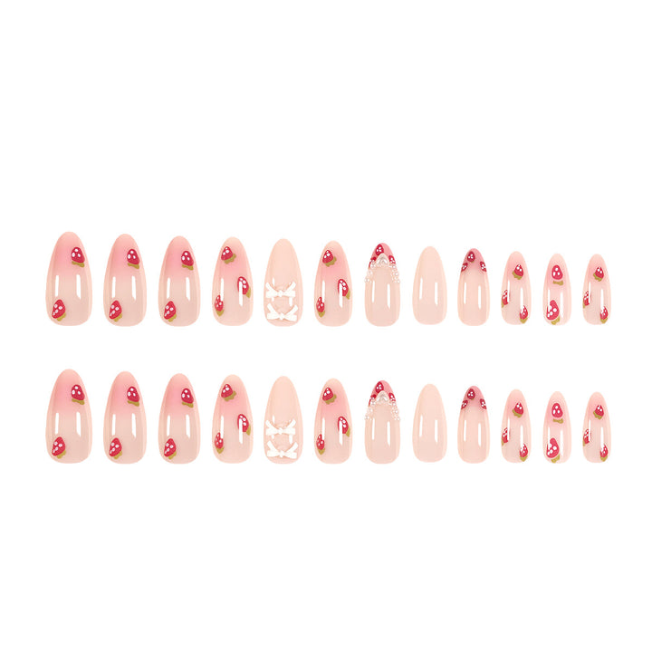 Artistic Stiletto Artificial Nails with Floral Accents Kalsten