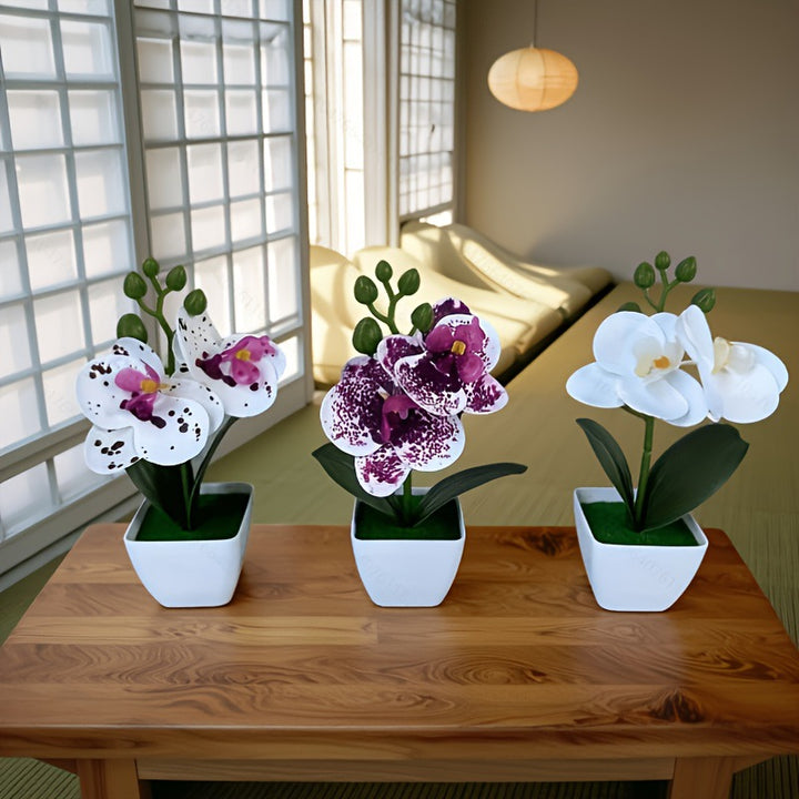 Decorative Artificial Orchid Arrangement for Home Decor Display