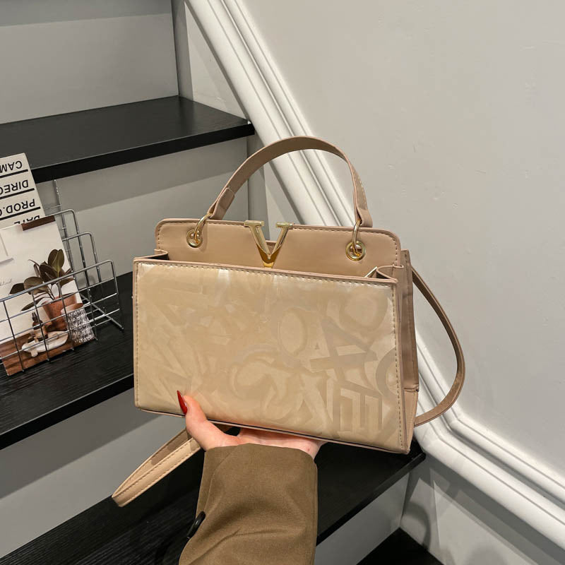 Glossy Structured Handbag