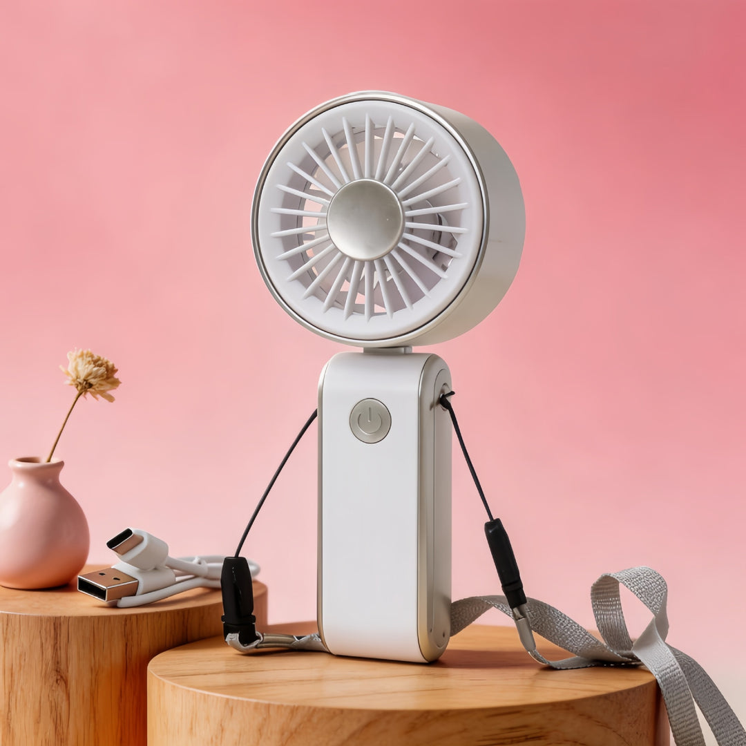 Women Portable Handheld Fan with Flexible Handle Kalsten