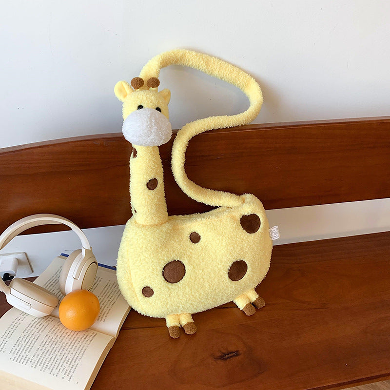Plush Shoulder Bag in Giraffe Design Kalsten