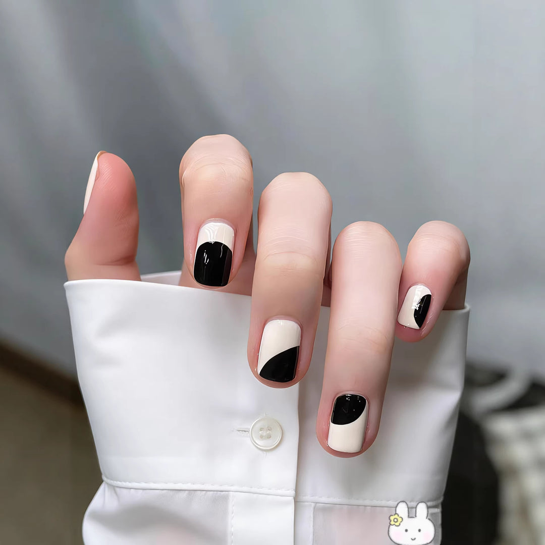 Abstract Geometric Press-On Nail Art Set