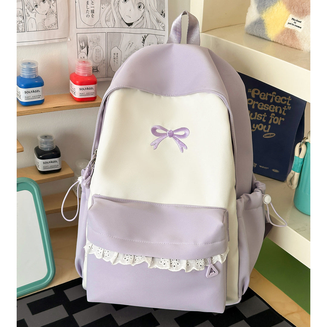 Decorative Bow-Embellished Casual Backpack Kalsten