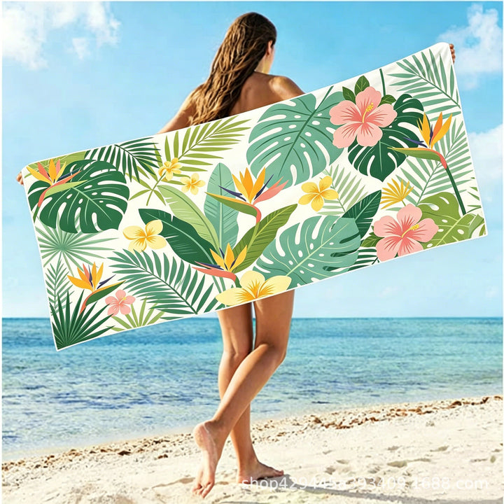 Women's large beach towel with colorful beach motif Kalsten