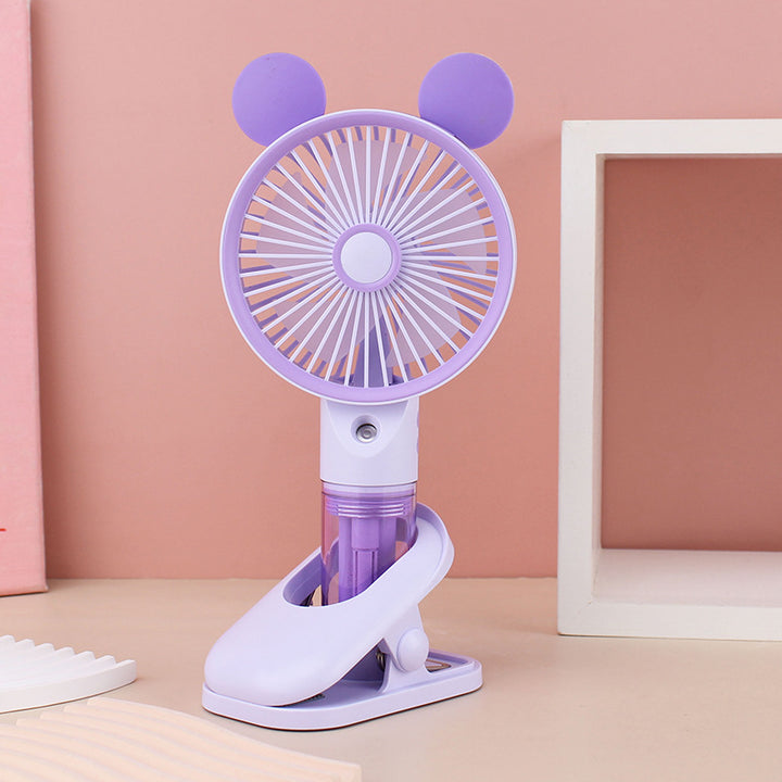 Cooling compact rechargeable clip-on misting handheld fan with detachable water reservoir and adjustable tilt Kalsten