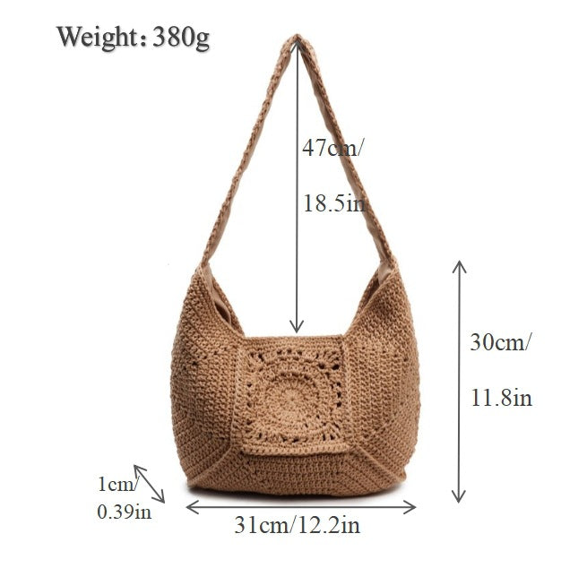 Macramé Shoulder Bag with Artistic Design Kalsten