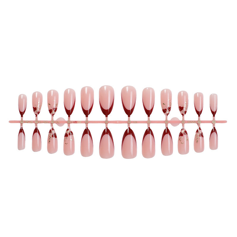 Elegant Stiletto Press-On Nail Set with Decorative Gold Accents Kalsten