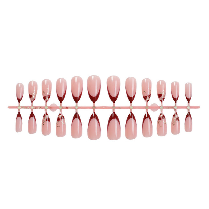 Elegant Stiletto Press-On Nail Set with Decorative Gold Accents Kalsten