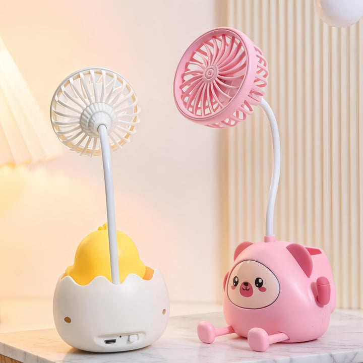 Ladies desk lamp with integrated mini fan Kalsten