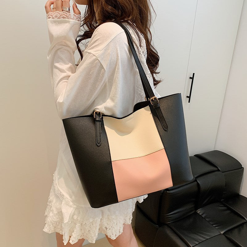 Versatile Color Block Tote Bag Kalsten