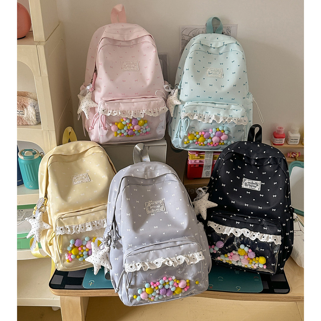Playful Bow-Embellished School Backpack Kalsten