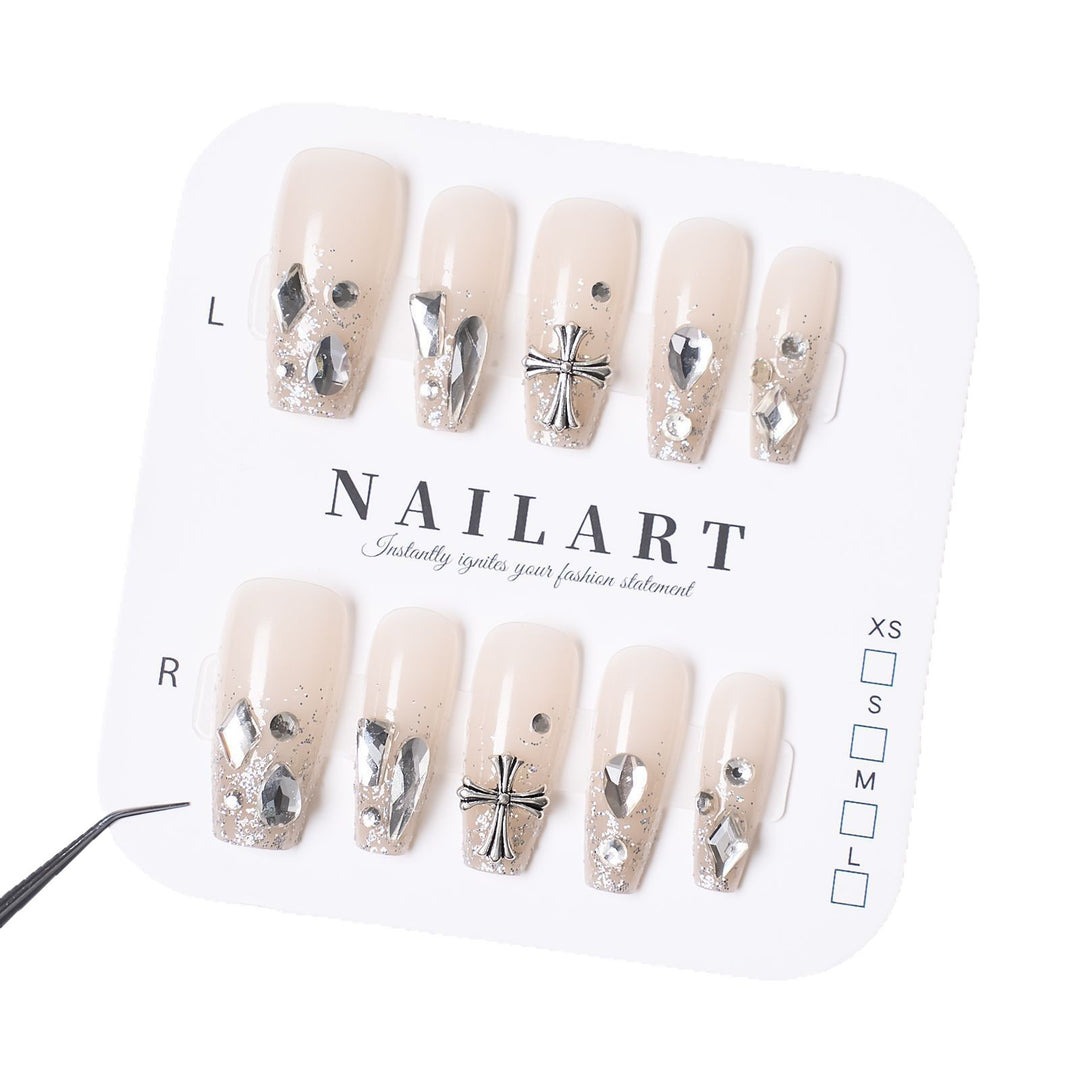 Decorative Gemstone Press-On Nail Set Kalsten