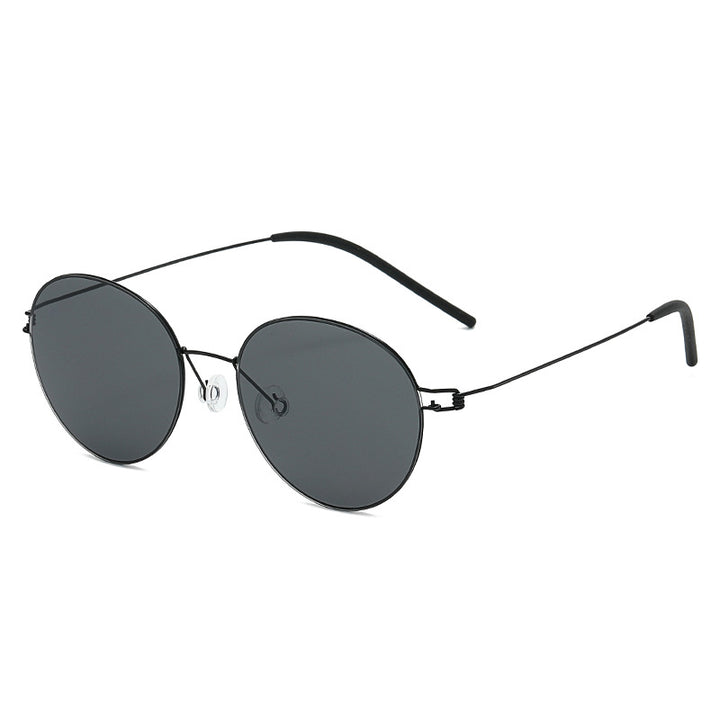 Women round sunglasses with light metal frame and gradient lenses Kalsten