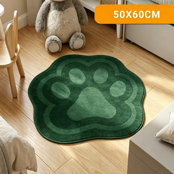 Decorative Plush Paw Print Area Rug