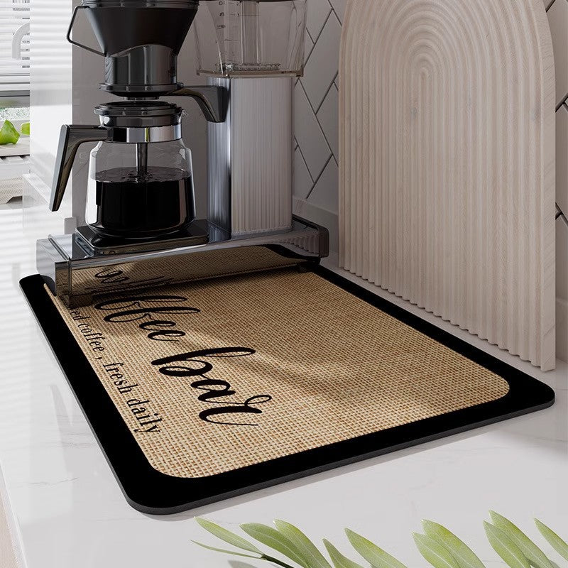 Coffee-Themed Kitchen Mat for Home Floor