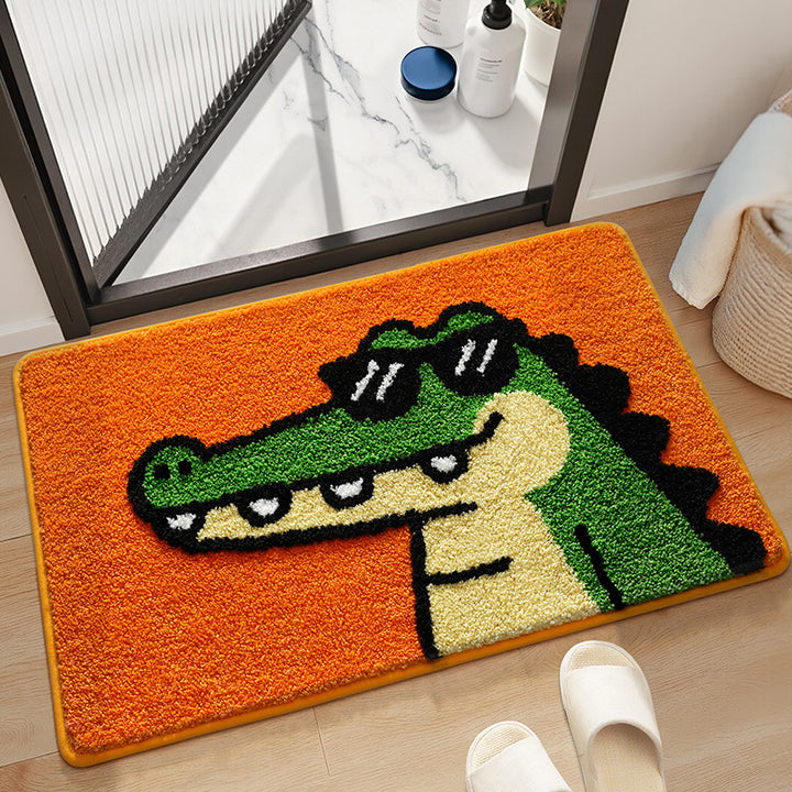 Playful Leopard Face Bathroom Mat