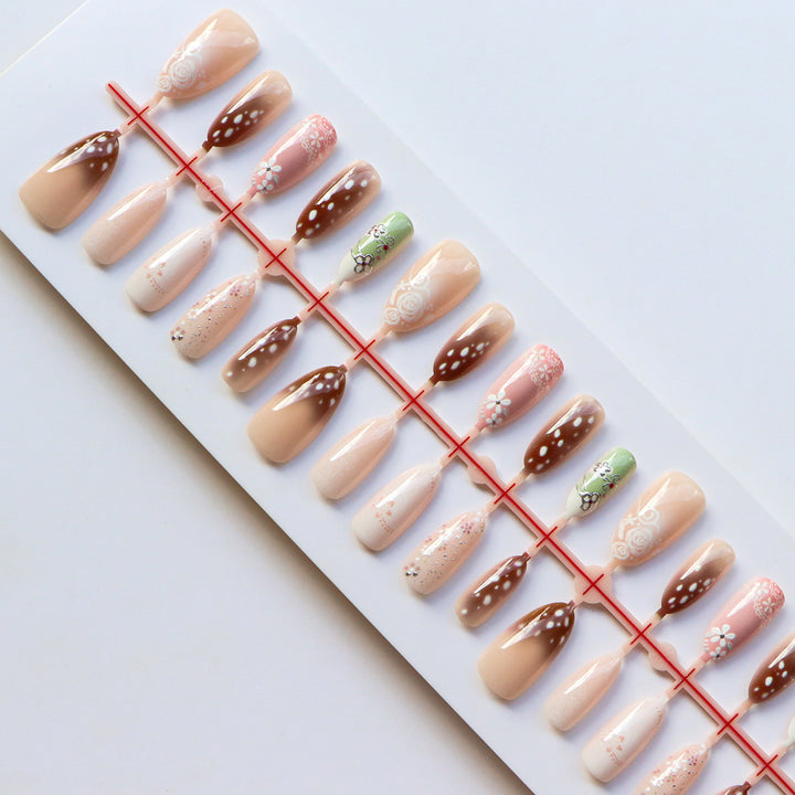 Floral Embellished Press-On Nail Set  1791724359