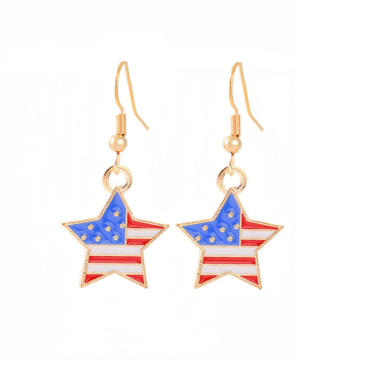 Women's nan patriotic horseshoe enamel dangle earrings with star-accented design and fishhook findings Kalsten