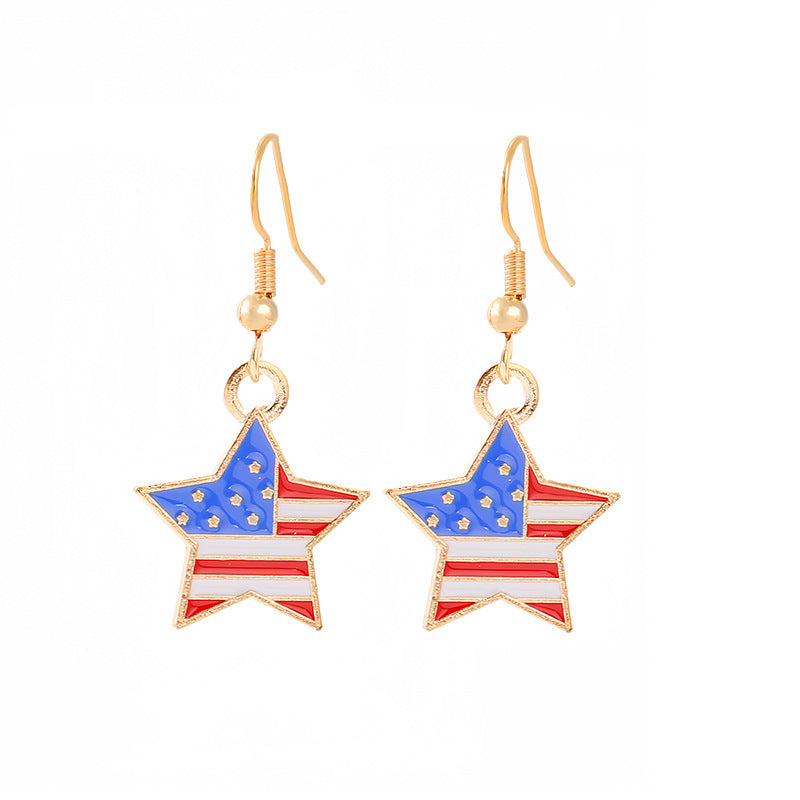 Women nan enamel horseshoe earrings with star motif and fishhook closure Kalsten