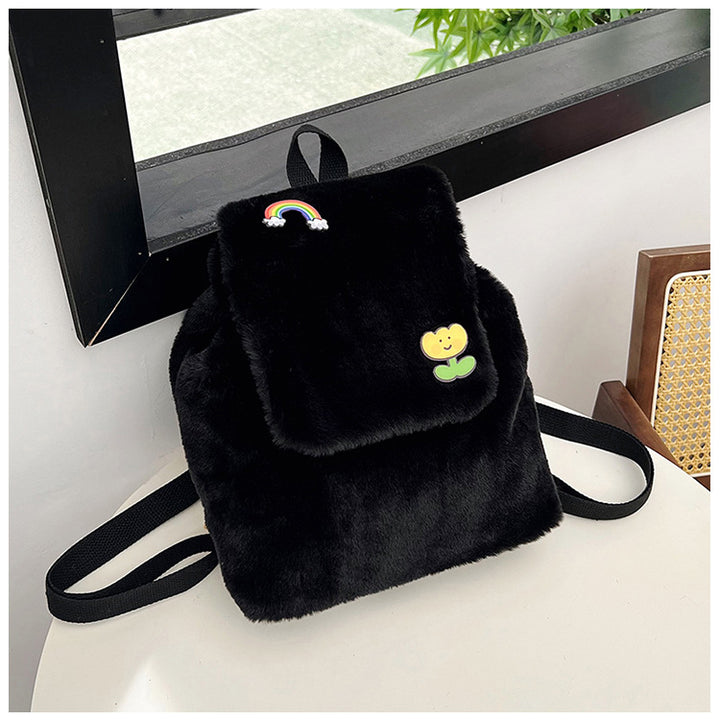 Plush Backpack with Colorful Appliqués Kalsten