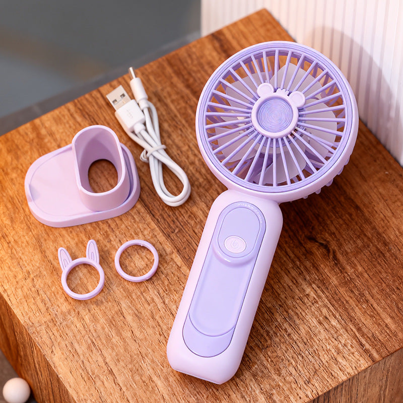 Unisex compact USB handheld fan with removable stand and quiet motor Kalsten