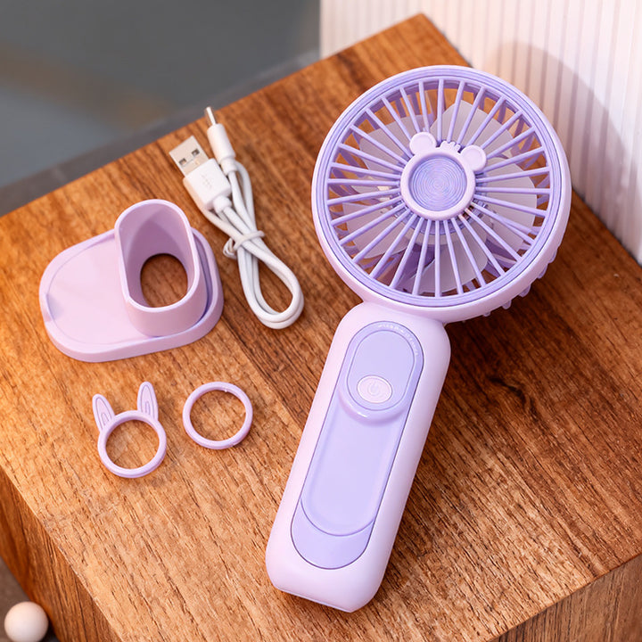 Unisex compact USB handheld fan with removable stand and quiet motor Kalsten