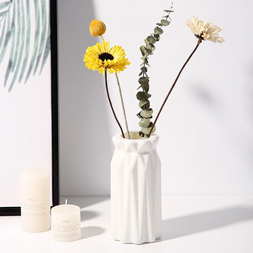 Textured Geometric Decorative Vase Kalsten