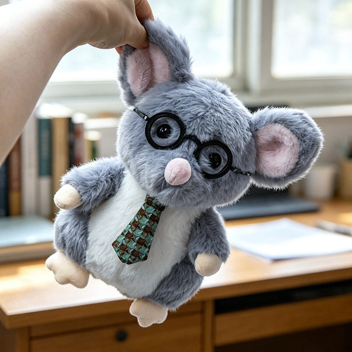 Kawaii Hedgehog Plush Collectible with Embroidered Cherry Accent and Soft Faux‑Fur Back Kalsten