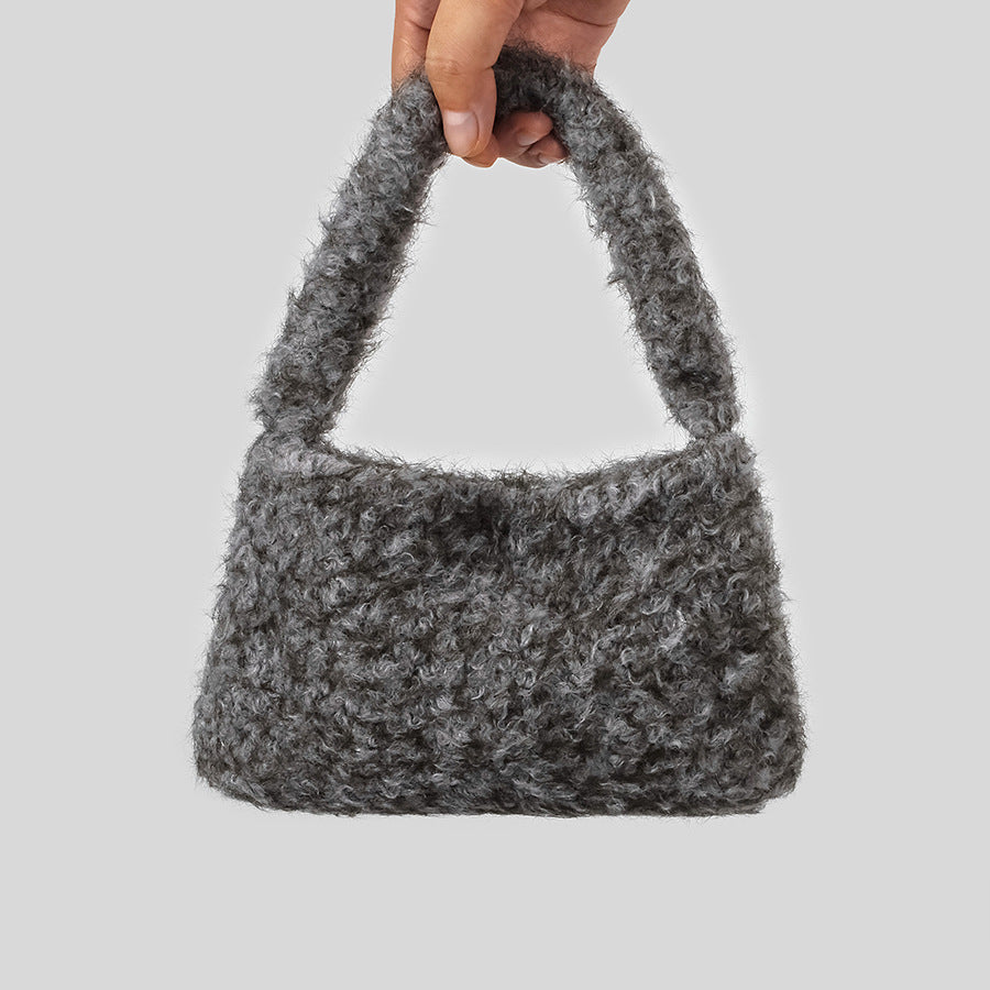 Plush Textured Handheld Purse