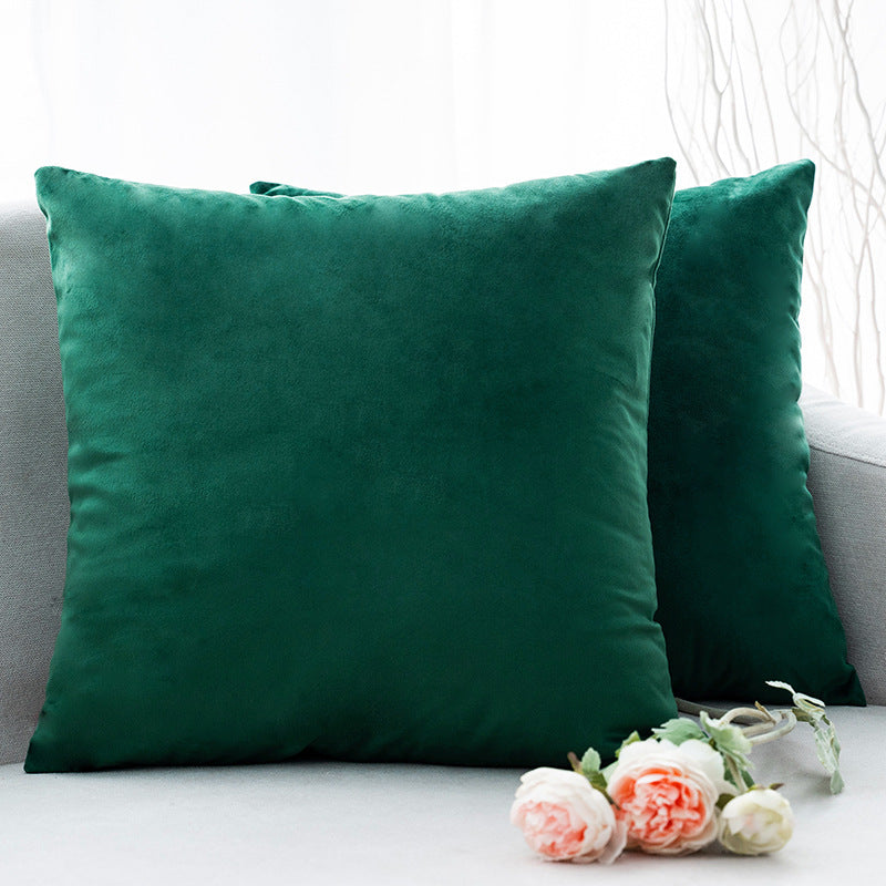 Ultra-Soft Velvet Square Decorative Pillow Cover with Minky Back and Invisible Zipper