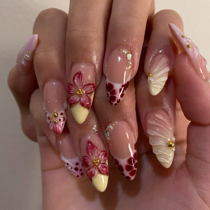Decorative Floral Acrylic Nail Art Kalsten