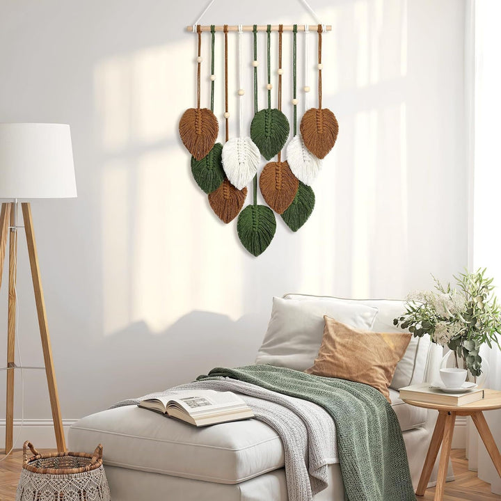 Macrame Leaf Wall Hanging Art Kalsten