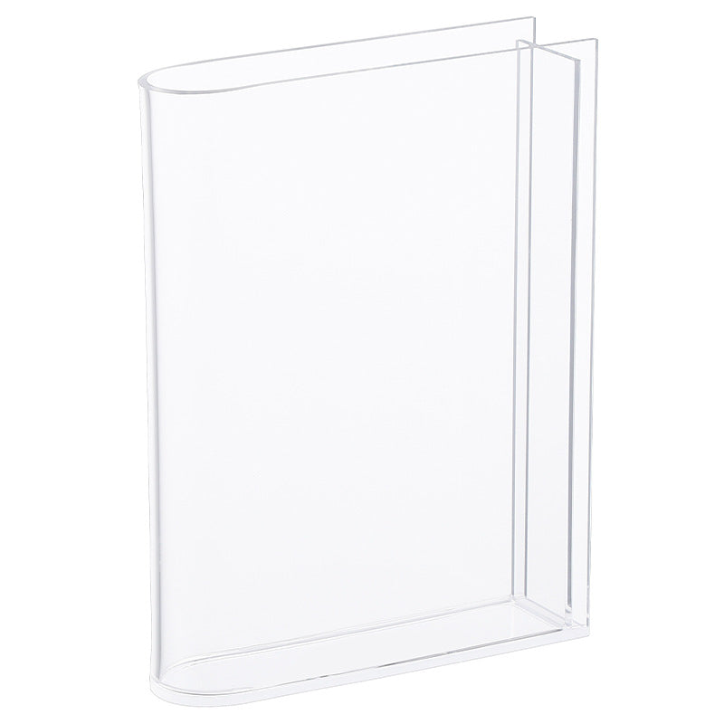 Slim Acrylic Standing Display Vase For Single-Stem Arrangements And Narrow Ledge