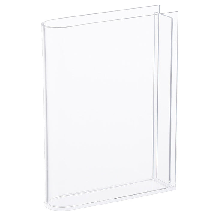 Slim Acrylic Standing Display Vase For Single-Stem Arrangements And Narrow Ledge
