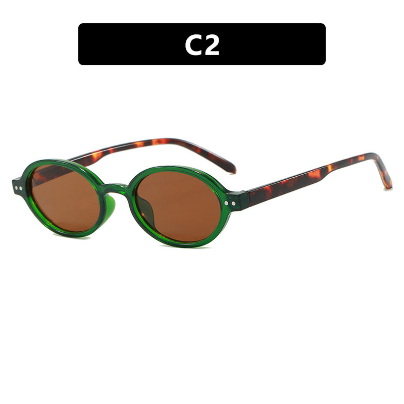 Ladies fashionable oval-shaped sunglasses with fancy frame Kalsten